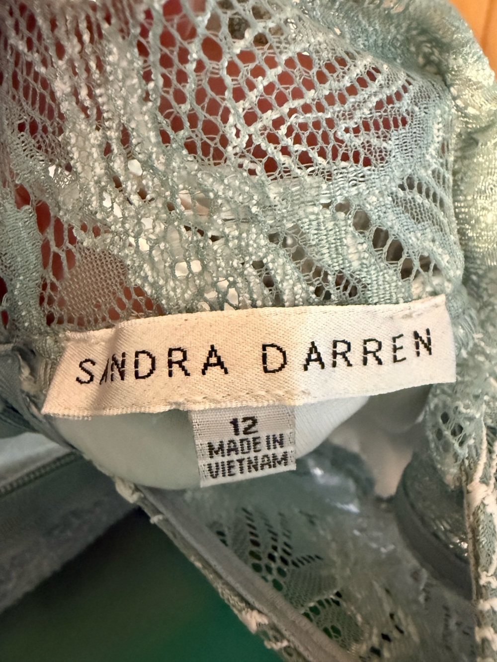 Sandra Darren soft Green Floral Lace Midi Dress - Picture 2 of 11